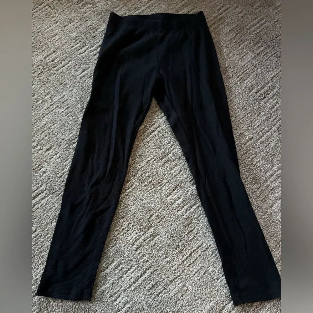 Kids Black ribbed Leggings